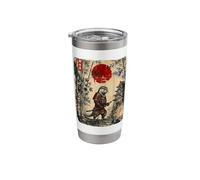 Ancient Japan Samurai Otter Under Reddish Sun Stainless Steel Insulated Tumbler