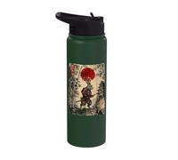 Ancient Japan Samurai Rabbit Under Reddish Sun Stainless Steel Insulated Water Bottle