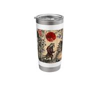 Ancient Japan Samurai Raccoon Under Reddish Sun Stainless Steel Insulated Tumbler