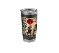 Ancient Japan Samurai Tiger Under Reddish Sun Stainless Steel Insulated Tumbler