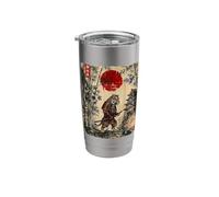 Ancient Japan Samurai Tiger Under Reddish Sun Stainless Steel Insulated Tumbler