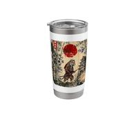 Ancient Japan Samurai Tiger Under Reddish Sun Stainless Steel Insulated Tumbler