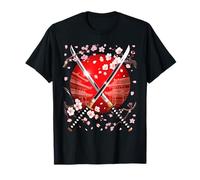 Ancient Japanese Cherry Blossom Samurai Katana Sword T-Shirt