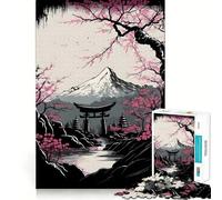 Ancient Japanese City 1000 Piece Adult Puzzles Mental Focus Game High Accuracy Cutting Craft Bonding Activity for Loved Ones (50x75cm)