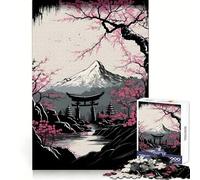 Ancient Japanese City Jigsaw Puzzle for Adults 1000 Pieces Mind Power Restful Escape Uniform Edges Best Gift (50x75cm)