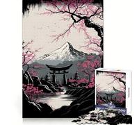 Ancient Japanese City Jigsaw Puzzles 1000 Piece for Teenagers Brain Teasing Quiet Fun Smooth Edges Birthday Gift (38x52cm)