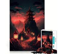 Ancient Japanese Landscape 1000 Piece Jigsaws for Adults Brain Sharp Game Smooth Burr Free Surface Fascinating Hobby for Idle Moments (38x52cm)