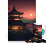 Ancient Japanese Landscape 1000 Piece Puzzle For Adults Problem Solving Toy Professional Grade Cutting Relaxing Indoor Group Activity (38x52cm)