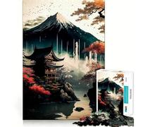 Ancient Japanese Landscape 1000 Piece Teenager Puzzles Cognitive Boost Fun Tight Lock No Loose Pieces Engaging Way to Pass Free Hours (50x75cm)