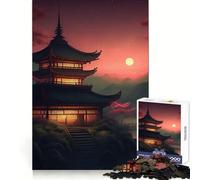 Ancient Japanese Landscape 1000 Teenager Pieces Jigsaw Puzzle Logic Practice Quiet Fun Clean Edges Festive Gift (50x75cm)