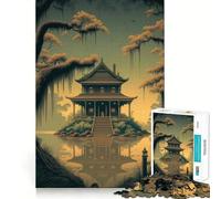 Ancient Japanese Landscape Adult Jigsaw1000 Pieces Cognitive Boost Game No Gap Tight Fitting Design Birthday Gift Brain Teaser Toy (38x26cm)