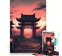 Ancient Japanese Landscape Adult Jigsaw1000 Pieces Cognitive Train Game Tight Interlock No Gaps Calming Mental Break Activity (38x26cm)