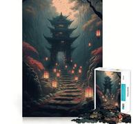Ancient Japanese Landscape Adult Jigsaw1000 Pieces Cognitive Train Game Tight Interlock No Gaps Calming Mental Break Activity (38x52cm)