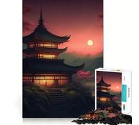 Ancient Japanese Landscape Adults 1000 Piece Jigsaw Puzzle Recall Fun Play Premium Laser Cut Quality Quiet Time Mind Exercise at Home (50x75cm)