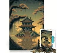 Ancient Japanese Landscape Jigsaw for Adults1000 Pieces Mind Boost Game Seamless Fit Precise Pieces Relaxing Indoor Group Activity (50x75cm)