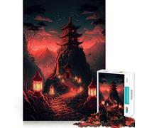 Ancient Japanese Landscape Jigsaw Puzzle1000 Pieces Thinking Skill Game Seamless Fit Precise Pieces Family Fun Night Activity (50x75cm)