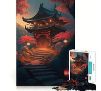 Ancient Japanese Landscape Jigsaw Puzzles1000 Pieces Cognitive Boost Fun Burr Free Clean Cut Pieces Holiday Indoor Entertainment Toy (38x52cm)