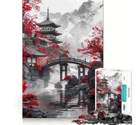 Ancient Japanese Temple Adult Jigsaw1000 Pieces Mind Boost Game Premium Laser Cut Quality Relaxing Indoor Group Activity (38x52cm)