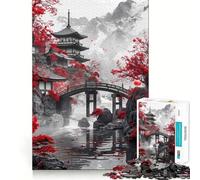 Ancient Japanese Temple Jigsaw Puzzles 1000 Mind Skill Play Premium Laser Cut Quality Quiet Time Mind Exercise at Home (38x26cm)