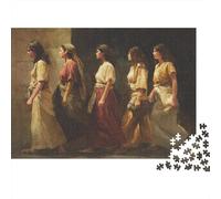 Ancient Jewish Young Woman Walking Forward Jigsaw Puzzles. 70x50cm/1000pcs Whimsical Challenge Toy for Educational Games Gifts