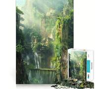 Ancient Jungle Temple 1000 Piece Jigsaw Puzzles Memory Train Fun Smooth Burr Free Surface Entertaining Challenge for Spare Time (38x26cm)