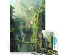 Ancient Jungle Temple 1000 Piece Jigsaws for Adults Brain Training Fun Clean Cut Sturdy Components Calming Mental Break Activity (50x75cm)
