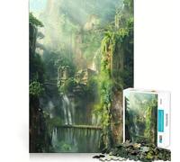 Ancient Jungle Temple 1000 Piece Teenager Puzzles Cognitive Boost Fun Tight Lock No Loose Pieces Engaging Way to Pass Free Hours (38x52cm)