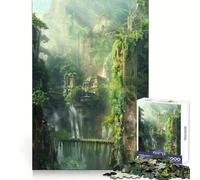 Ancient Jungle Temple Jigsaw 1000 Pieces for Teenagers Thinking Skill Mindful Escape Neat Edges (38x26cm)
