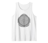 Ancient Labyrinth Sacred Maze Symbol Line Art Tank Top
