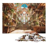 Ancient Library 1000 Pieces Wooden Jigsaw Puzzle Adults Fun Home Decoration Stress Relief Toy Education Game Toy Intellectual Game Challenge Educational 1000pcs (75x50cm)