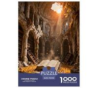 Ancient Library Ruins 1000 Piece Jigsaw Puzzles Impossible Hard Challenge Modern Paisaje for Family Activity Game Beautiful Decoration for Adults 70x50cm/1000pcs