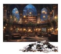 Ancient Library Wooden Jigsaw Puzzles Adults Fun 300 Pieces Home Decoration Stress Relief Toy Intellectual Game Education Game Relaxation And Intelligence 300pcs (40x28cm)