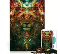 Ancient Lion Ritual 1000 Pieces Puzzles for Adults Mind Exercise Play Precision Cut Smooth Edges Relaxing Indoor Group Activity (38x26cm)
