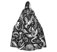 Ancient-Lore-Tribal Adult Witch Hooded Cape, Halloween Costume Hooded Cloak