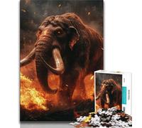 Ancient Mammoth 1000 Piece Jigsaw Puzzle for Adults And Teenagers,Pattern Assembly Fun at Home Activities,Birthday Present,Travel Gifts (38x26cm)
