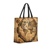 Ancient Map World Globe Basic Models Tote Bag With Zipper With Inner Pockets,Laptop Work Tote Bag For Sport,Travel