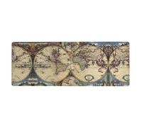 Ancient Map World Globe Extra Large Desk Pad,Non-Slip Rubber Base Mat, for Keyboard, Mouse and Desk Protection