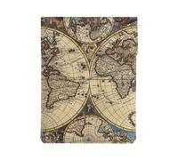 Ancient Map World Globe Print 13-inch Laptop Sleeve, Slim Shockproof Insertion Design Leather Laptop Case for Office, School, Travel