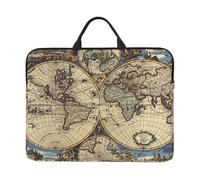 Ancient Map World Globe Print 14in Laptop Case Sleeve Lightweight Notebook Bag Protection For Daily Use Business
