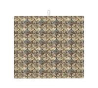 Ancient Map World Globe Print Absorbent Dish Drying Mat for Versatile Reusable Daily Use Kitchen Counter Pad