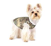 Ancient Map World Globe Print Adorable Cotton Small Dog Clothes Pet Shirt, Soft Breathable Sleeveless Tank Top For Puppy, Cats And Chihuahua