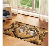 Ancient Map World Globe Print Cat Food Mat Pet Feeding Mat for Floor Pet Supplies Dog Water Bowl Mat Dog Essentials