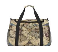 Ancient Map World Globe Print Duffel Bag for Travel Weekender Overnight Carry On Bag Women Men Gym Luggage Bag Carry on