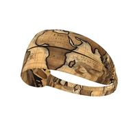 Ancient Map World Globe Print Elastic Headband Breathable Sports Sweatband Yoga Running Cycling Pilates Hiking