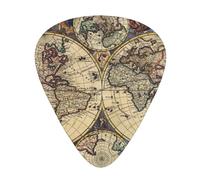 Ancient Map World Globe Print Guitar Picks 12 Pieces For Electric Guitar Ukulele Accessory For Girls Present