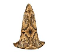 Ancient Map World Globe Print Hooded Cloak Cape Halloween Witch Costume For Men And Women Cosplay Costumes