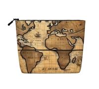 Ancient Map World Globe Print Makeup Bag Cute Cosmetic Bag for Women Makeup Pouch Travel Toiletry Bag for Lady