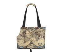 Ancient Map World Globe Print Pet Tote Bag, Foldable Portable Single Shoulder Pet Carrier For Small Dogs Cats