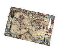 Ancient Map World Globe Print Premium Oil And Heat Resistant Placemats For Dining Table Set (6-Pack) - 12x18in