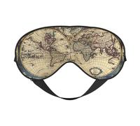 Ancient Map World Globe Print Sleep Eye Mask with Adjustable Strap Soft for Airplane Travel Relax Yoga Nap Meditation